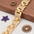 Gents gold plated c into goga design bracelet with diamonds