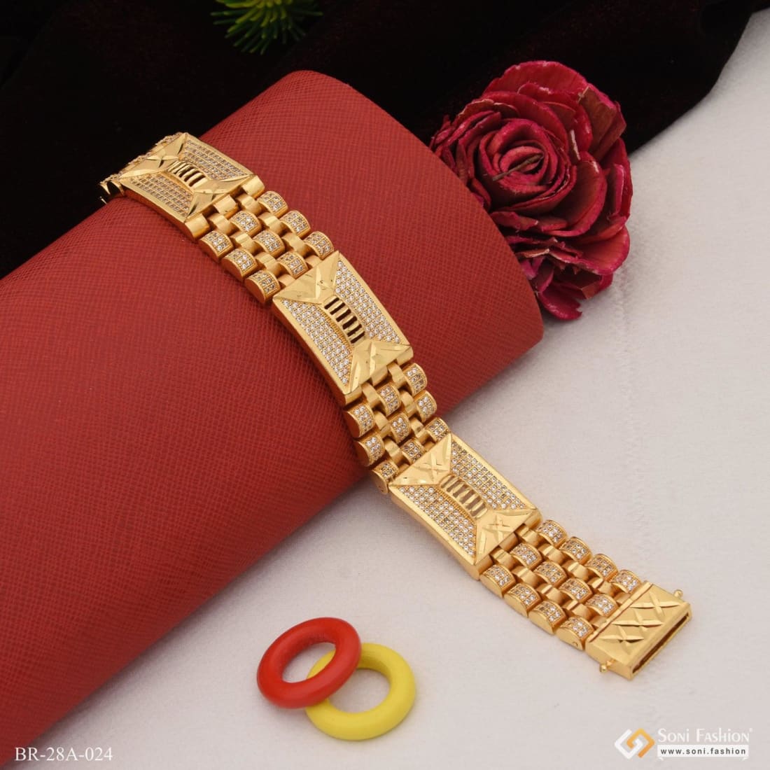 Two Tone Men's Gold Bracelet 22 Karat – aabhushan Jewelers