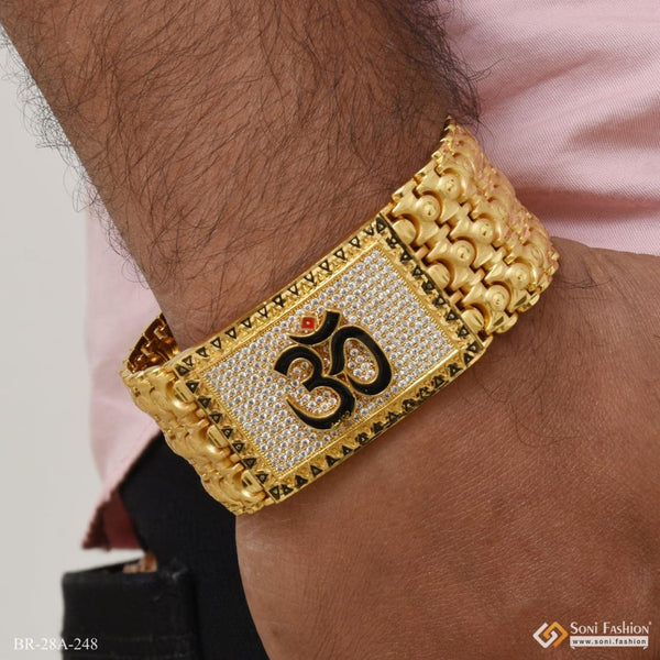 Designer OM Golden Bracelet Bhaiya Rakhi | Online Beautiful Center Piece  Bhaiya Rakhi Delivery in Jaipur India