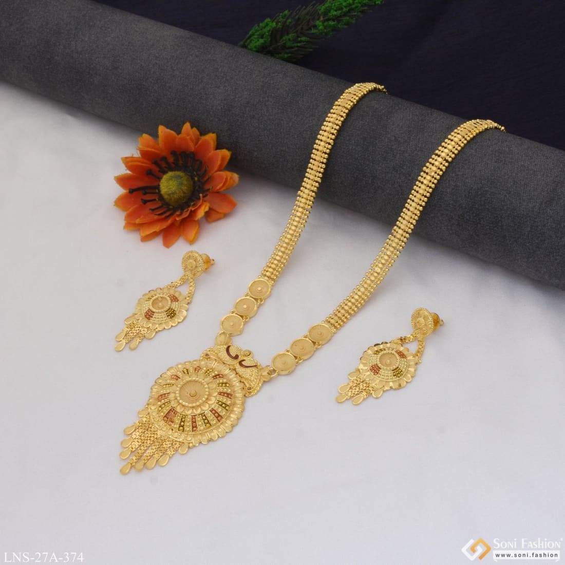 Traditional Jewellery set for women Gold-Plated Temple Necklace Set Fo