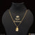 Gold plated necklace with pendant and chain - Glamorous Diamond Brilliant Design - Style A355