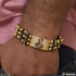 Goga Maharaj Glittering Design Gold Plated Rudraksha Bracelet for Men - Style C795