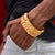 2 Line Pokal Finely Detailed Design Gold Plated Bracelet - Style B316