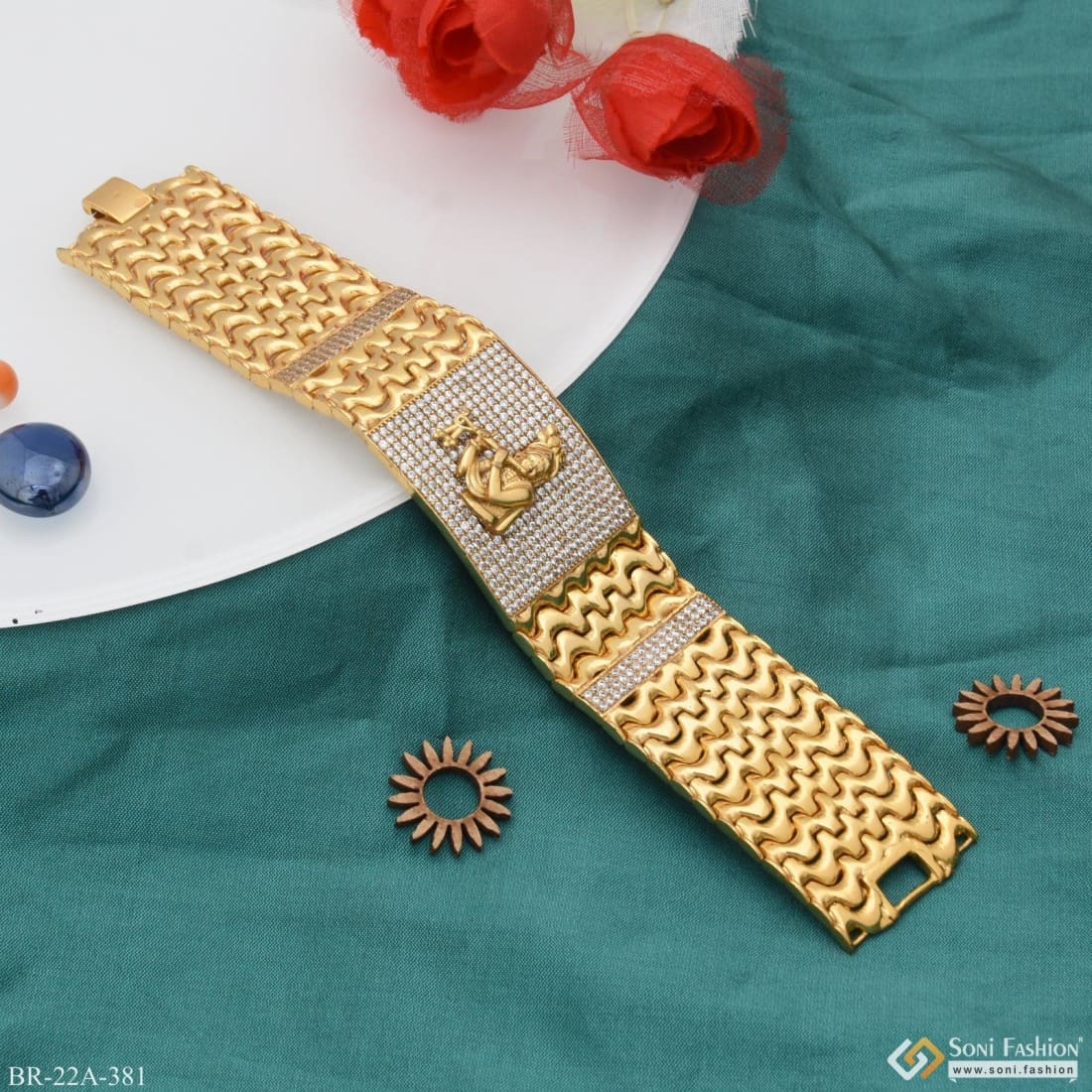 Buy Shrinathji Imitation Gold Plating Meenawork 3Line Daily Wear Bracelet  Online at Best Prices in India - JioMart.
