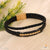 Golden and black best glossy line design leather braided