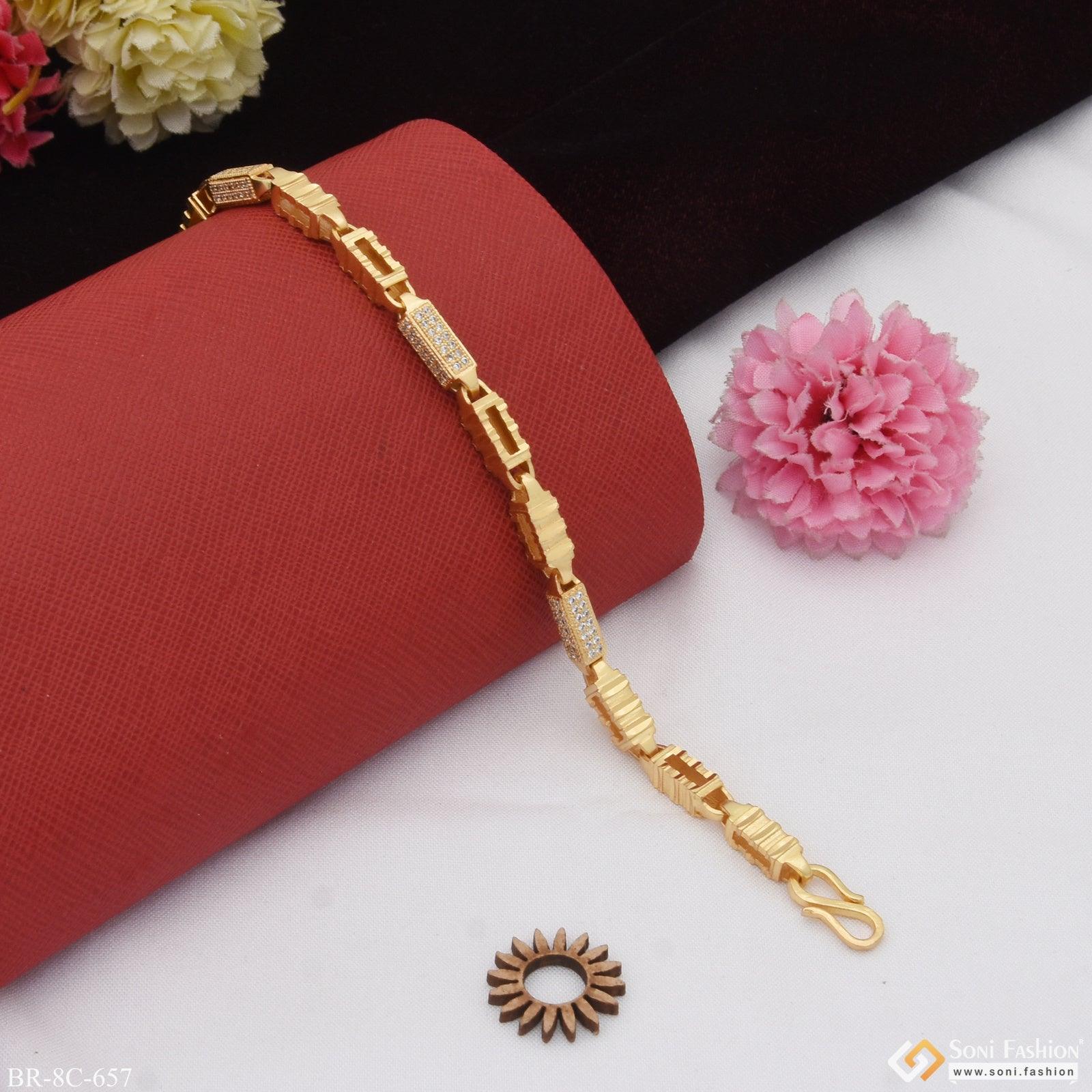 ZAVERI PEARLS Set of 2 Rose Gold Contemporary Cubic Zirconia Brass Kada  Style Bracelet For Women-ZPFK11116 : Amazon.in: Fashion