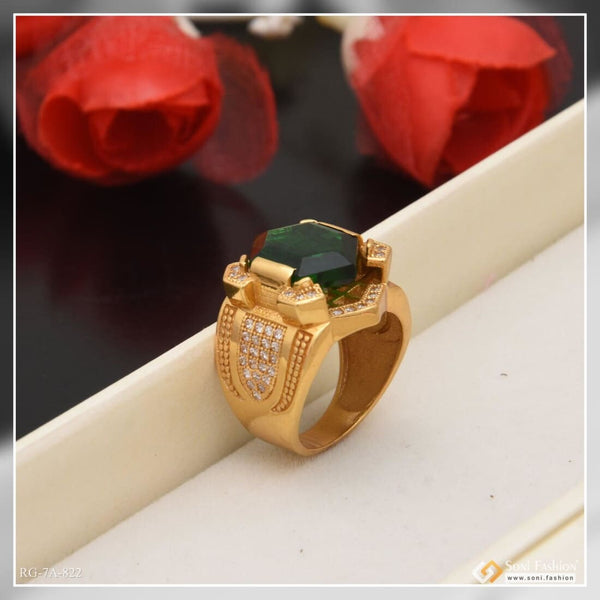 Buy Chopra Gems & Jewellery Gold Plated Brass Precious Emerald Panna Stone  Ring (Men and Women) - Adjustable Online at Best Prices in India - JioMart.