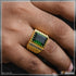 Green Stone with Diamond Extraordinary Design Gold Plated Ring for Men - Style B493