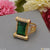 Green Stone With Diamond Fashionable Design Gold Plated
