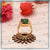 Green stone with diamond fashionable design gold plated ring