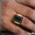 Green stone with diamond fashionable design gold plated ring