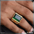 Green Stone with Diamond Gorgeous Design Gold Plated Ring for Men - Style B396