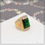 Green stone with diamond trending design gold plated ring
