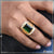 Green stone with diamond trending design gold plated ring