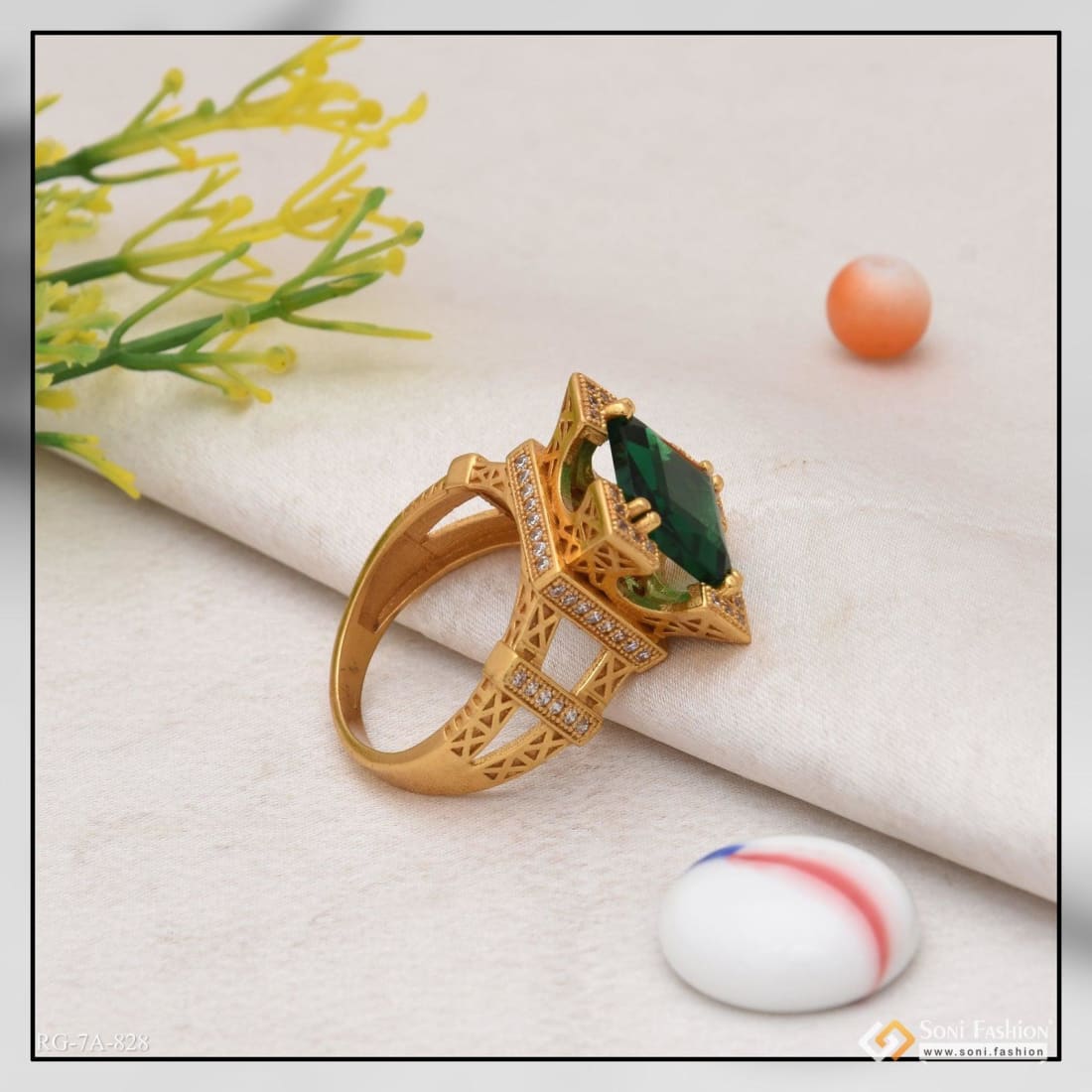 Green stone eiffel tower designer design best quality gold plated