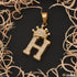H Letter with Diamond Best Quality Attractive Design Pendant for Men - Style B438