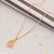 Gold Plated Necklace with Hamsa Pendant - Heart Diamond Eye Design