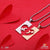 Heart In Rectangle Couple Chain Pendant Set - Valentine Day