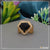 Heart shape black stone with diamond artisanal design gold