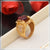 Red hexagon stone best quality durable design gold plated