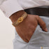 Jaguar with Diamond Attention-Getting Design Gold Plated Kada for Men - Style B043