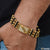 Jaguar finely detailed design gold plated rudraksha bracelet