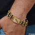 Jaguar Finely Detailed Design Gold Plated Rudraksha Bracelet For Men - Style C771