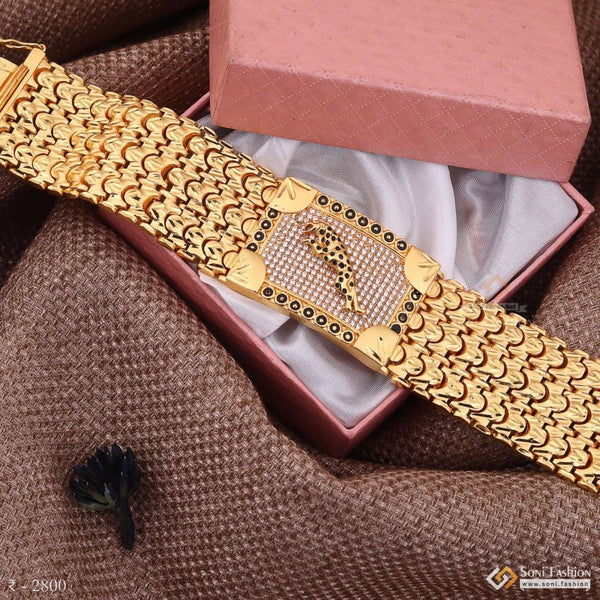 Jaguar With Diamond Unique Design Quality Gold Plated Bracelet - Style A301  at Rs 1400.00 | Rajkot| ID: 26620423962
