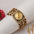 Gold plated lion face watch bracelet - Jaguar With Diamond Artisanal Design Rudraksha Bracelet