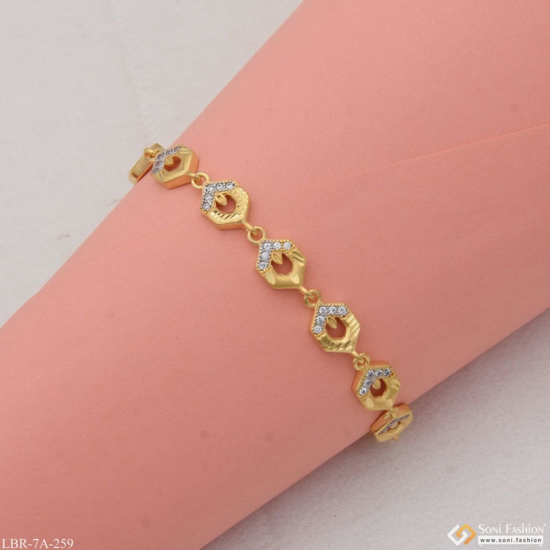 1 Gram Gold Plated Delicate Design Latest Design Bracelet For Ladies -  Style A187 – Soni Fashion®