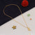 Gold Plated Necklace with Star and Starfish Design - Diamond Brilliant Style A364