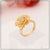 Gold Plated Ring with Diamond Center - Latest Diamond Decorative Design- LRG-128