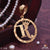 R Letter Alphabet Gold Plated Cnc Cut Pendant With King