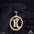 R Letter Alphabet Gold Plated Cnc Cut Pendant With King