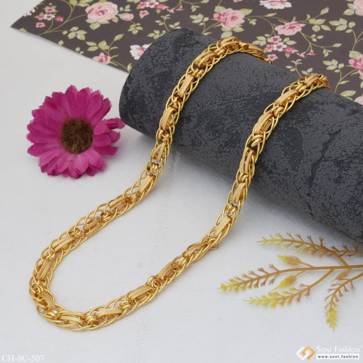 Linked expensive-looking design high-quality gold plated chain for