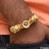 Lion with Diamond Best Quality Durable Design Gold Plated Kada for Men - Style A807