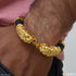 Lion With Diamond Latest Design High-Quality Gold Plated Kada for Men - Style B082