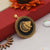 Lion in zigzag circle charming design gold plated pendant
