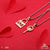 Lock with heart key dual pendant diamond 2 chain valentine