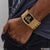 Maa Mogal Premium-grade Black Stone Gold Bracelet for Men