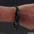 Most Popular Mat Black Stainless Steel Bracelet With 2 Lion