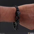 Most Popular Mat Black Stainless Steel Bracelet With 2 Lion Face - Style A623