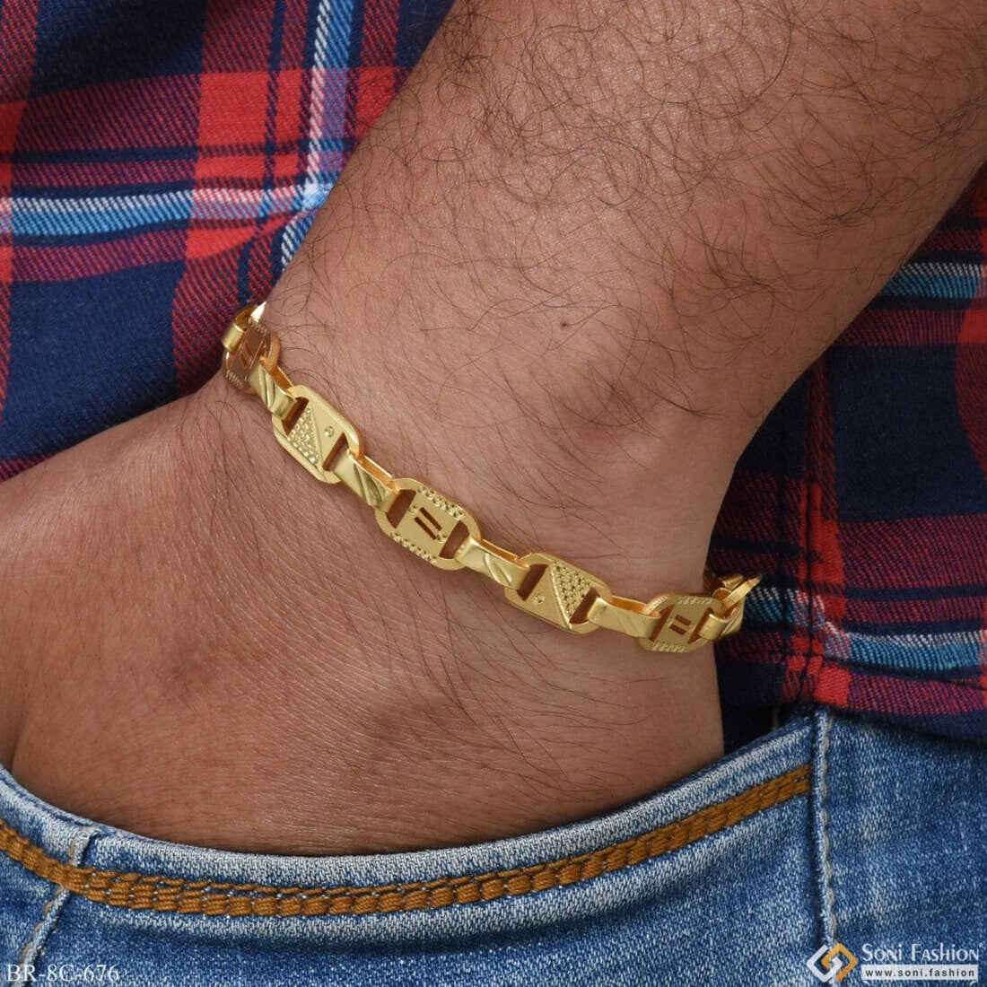 3 Line Nawabi Best Quality Durable Design Gold Plated Bracelet for Men -  Style C835 at Rs 1100.00 | Rajkot| ID: 2852605616530