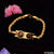 Gold bracelet with red stone and clasp - Om With Bead Chic Design Gold Plated Bracelet For Men