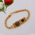 Gold Plated Bracelet with Red Flower and Gold Clasp - Style B082