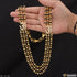 Gold Plated Black Rudraksha Mala with Big OM Rudraksha Pendant with Diamonds - Style A101