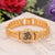 Gold zodiac symbol bracelet for men with diamond design