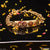 Om With Bead Exciting Design High-quality Gold Plated Bracelet - red and yellow flower