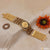 Gold bracelet with flower design - Om With Diamond Gorgeous Design Gold Plated Rudraksha Bracelet