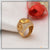 Om Yellow Stone With Diamond Gold Plated Ring - Style A994
